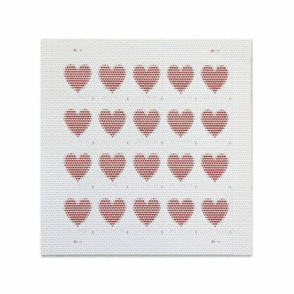 sheet of discount USPS love stamp made of hearts postage cheap forever stamps in bulk for sale