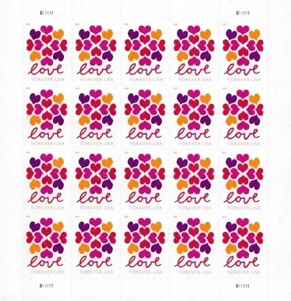book of discount USPS love stamp hearts blossom postage cheap forever stamps in bulk for sale