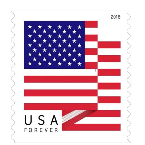 discount roll of 100 USPS 2018 us flag postage stamps cheap forever stamp in bulk for sale