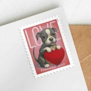 buy discount 2023 love puppy stamps cheap in bulk on sale