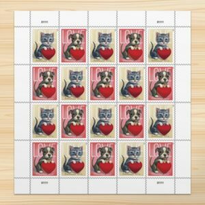 buy 2023 love stamps cheap in bulk, puppy and kitty discount postage stamp on sale.