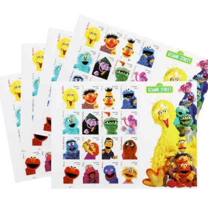 sheet of 100 discount USPS Sesame street postage stamps cheap forever stamp in bulk for sale