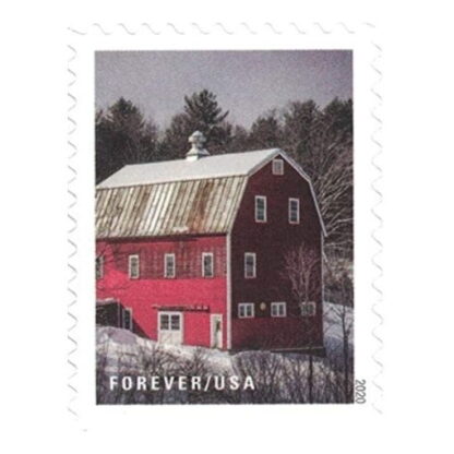 discount USPS Winter Scenes red house postage stamps cheap forever stamp in bulk on sale for Xmas