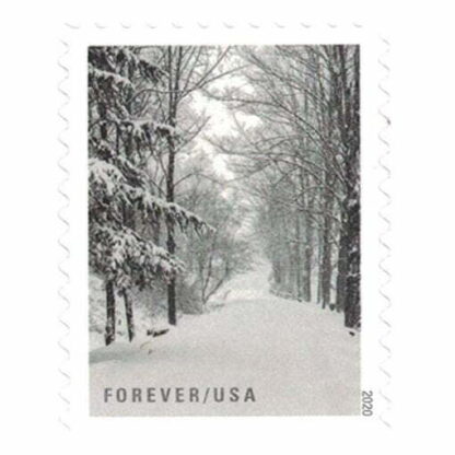 discount USPS Winter Scenes snow street postage stamps cheap forever stamp in bulk on sale for Xmas