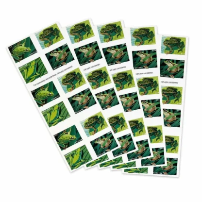 sheet of 100 discount USPS frogs postage stamps cheap forever stamp in bulk for sale