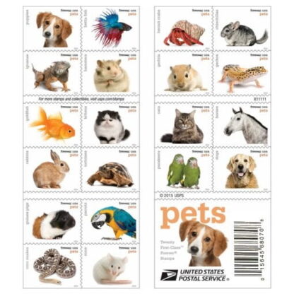 discount USPS animals pets postage stamp cheap forever stamps in bulk for sale