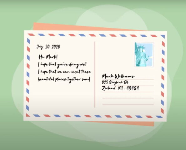 Do you find where to put stamp on postcard?