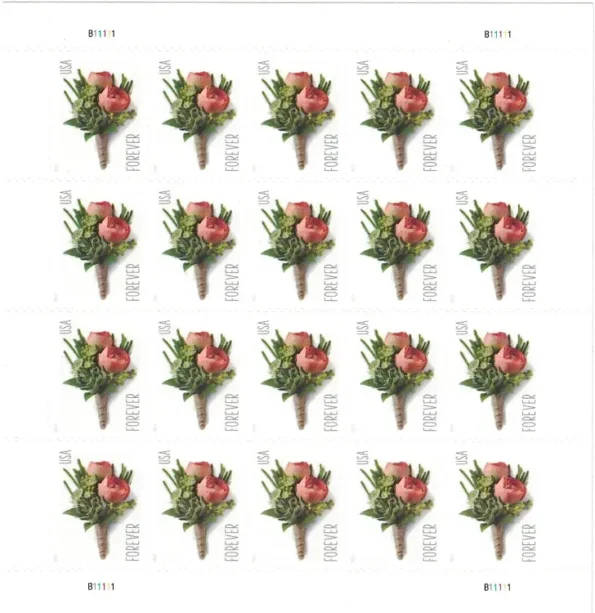 buy discount usps Flower postage Celebration Boutonniere Stamp cheap in bulk for wedding invitations & RSVP