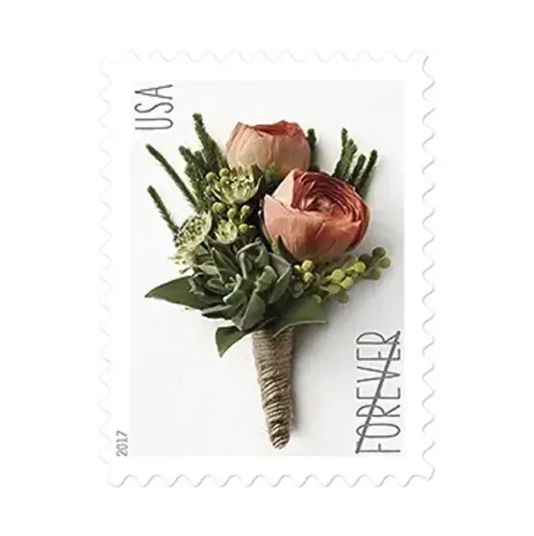 buy discount usps Flower postage Celebration Boutonniere Stamp cheap in bulk for wedding invitations & RSVP