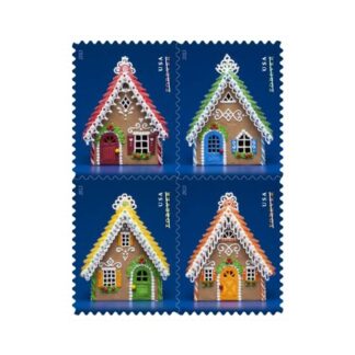 USPS-Gingerbread-Houses-Stamps-holiday-postage-cheap-in-bulk-for-sale